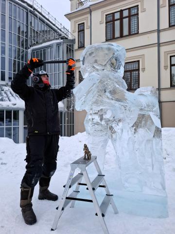 Kretingos grafų Tiškevičių parke gimsta ledo skulptūrų galerija 
