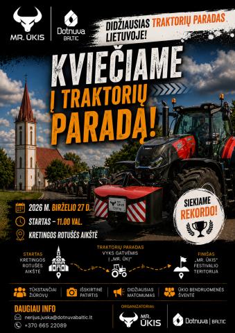 Kretingos rajone – didžiausias traktorių paradas Lietuvoje