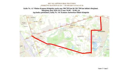 Pratybų „Perkūno bastionas/Juodas vanagas“ metu numatomi laikini eismo ribojimai automagistralėje A1