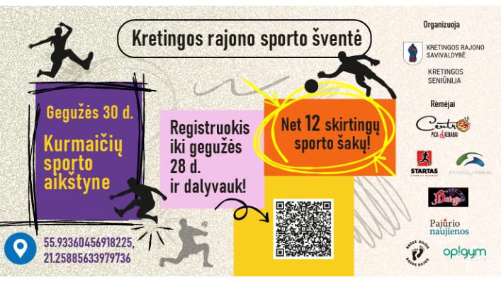 Paskutinį gegužės šeštadienį – Kretingos rajono sporto šventė Kurmaičiuose